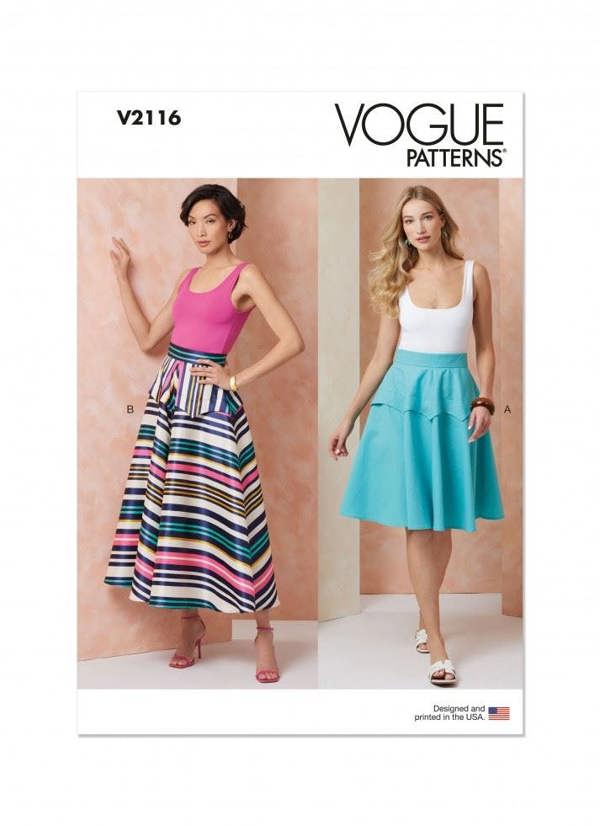 Vogue Sewing Pattern 2116, Skirts for Women, H5 (6-8-10-12-14) - Easy