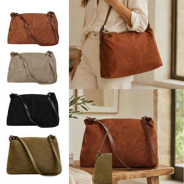 Lorenz Large Faux Suede Slouch Shoulder Bag