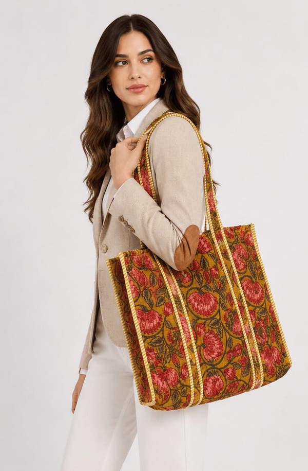 The Wildflower Quilted Tote Bag - Claudio Lugli Shirts