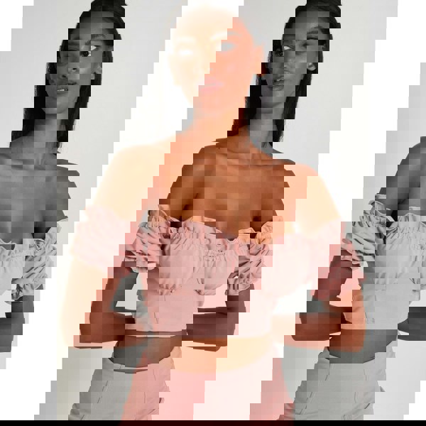 Pink Vanilla Frill Detail Milkmaid Top