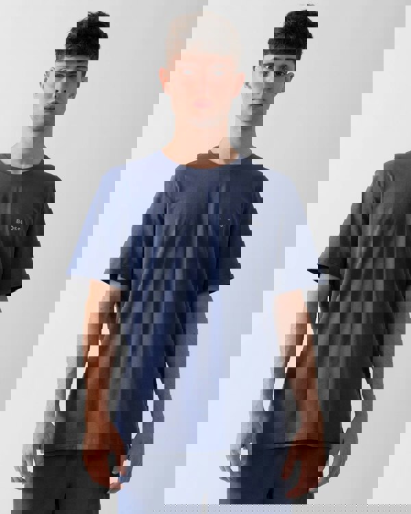 BOSS Orange Mix&Match Mens Stretch-Cotton Loungewear T-Shirt with Embroidered Logo - Navy 412