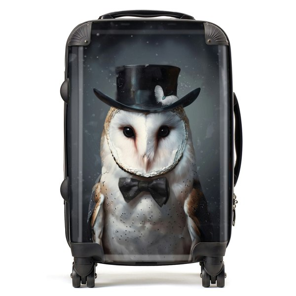 Warren Reed Owl In A Top Hat Suitcase