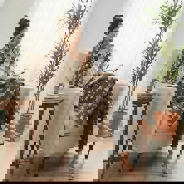 HomeSpace Direct Highland Cow Mocha Throw