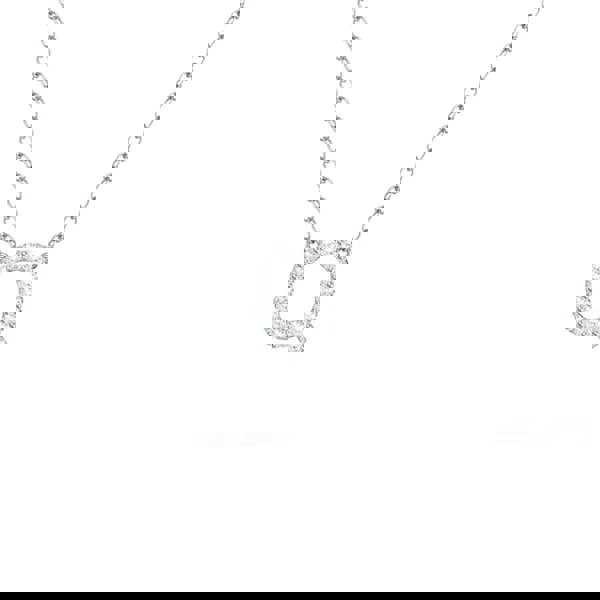 Say It With Dainty CZ Block Initial Necklace - Sterling Silver