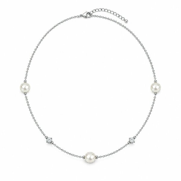 Cachet London Halston Silver Pearl Necklace
