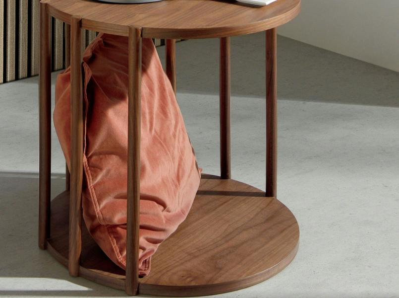 Angel Cerdá Round Walnut Corner Table 2039