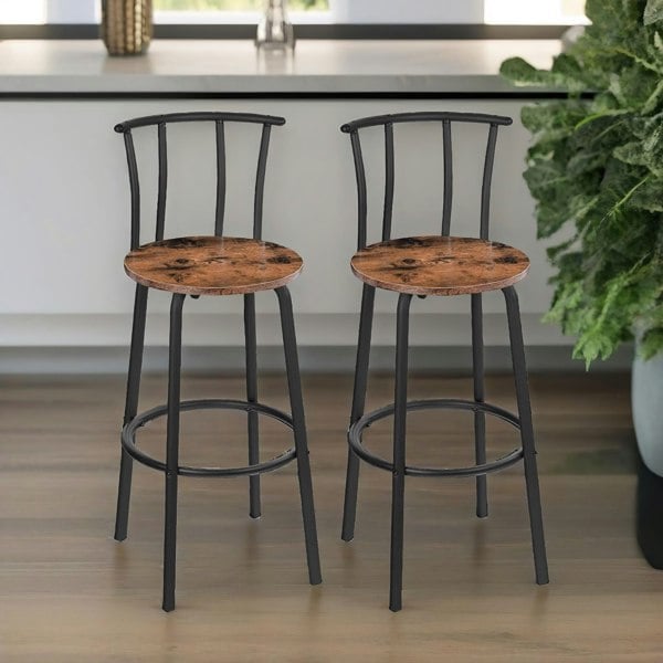 Rafaelo Mobilia Set of Breakfast Bar Stools with Footrest