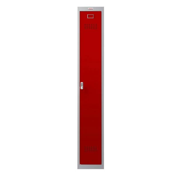 Phoenix Safe Phoenix PL Series PL1130GRE 1 Column 1 Door Personal Locker Grey Body/Red Door with Electronic Lock