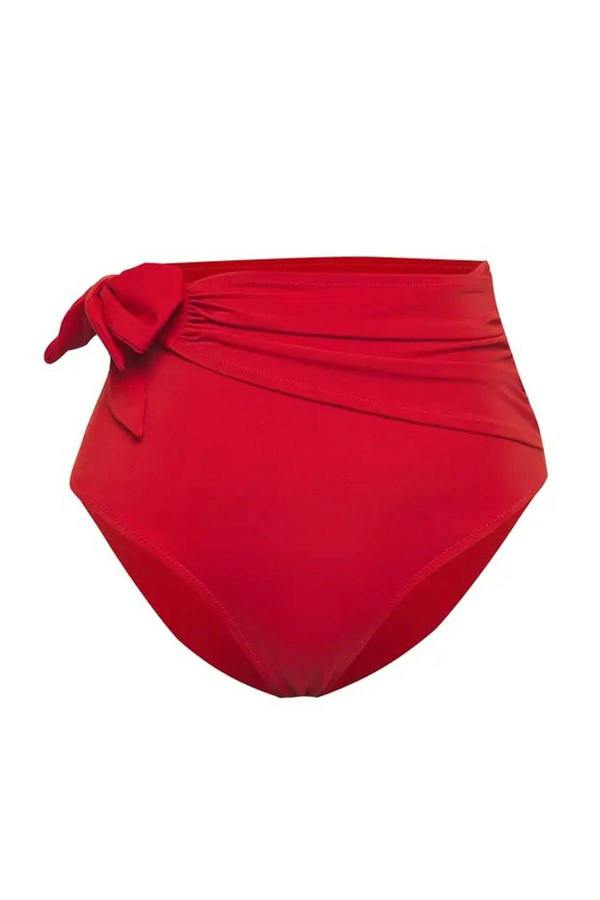 WOVCOR Tie-Up Hipster High-Waisted Bikini Bottom