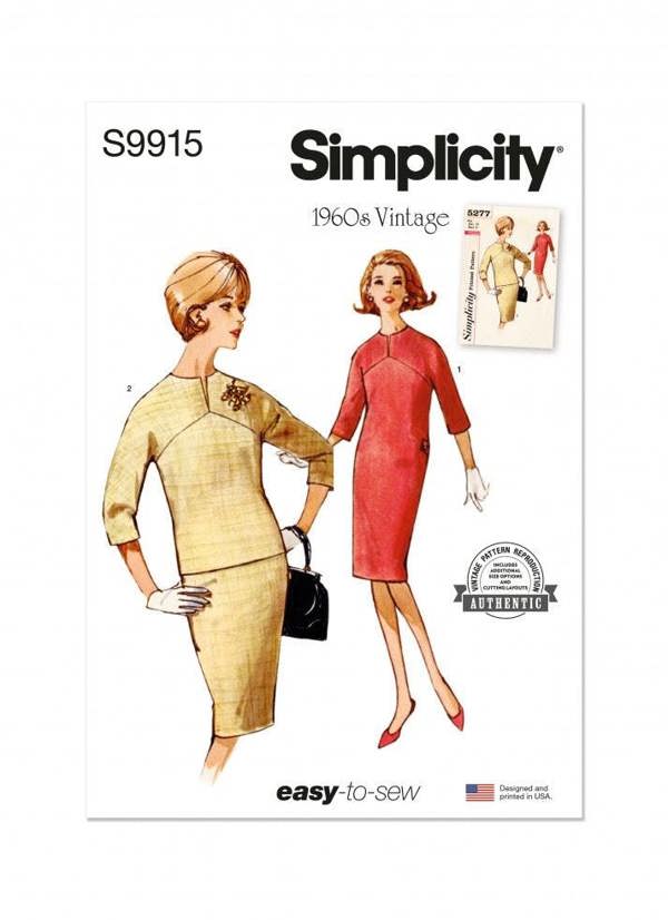 Simplicity Sewing Pattern 9915, Dresses, Vintage Style for Women, K5 (8-10-12-14-16) - Easy