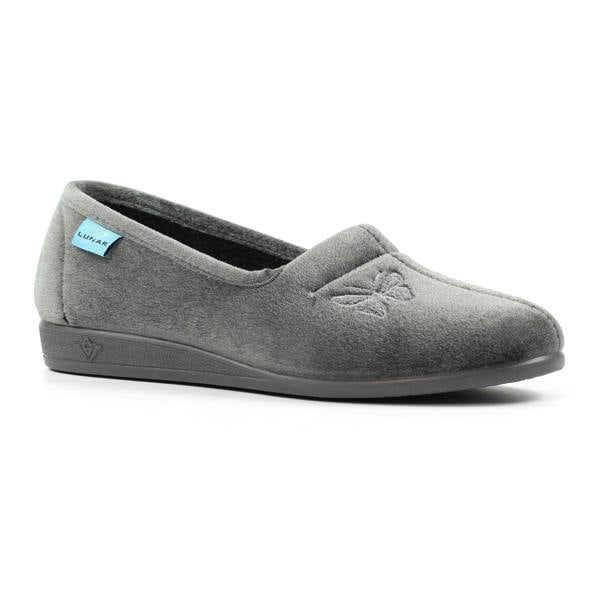 Lunar Womens/Ladies Butterfly Slippers - Grey - 
