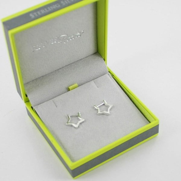 Sterling Silver Star Huggies - Reeves & Reeves