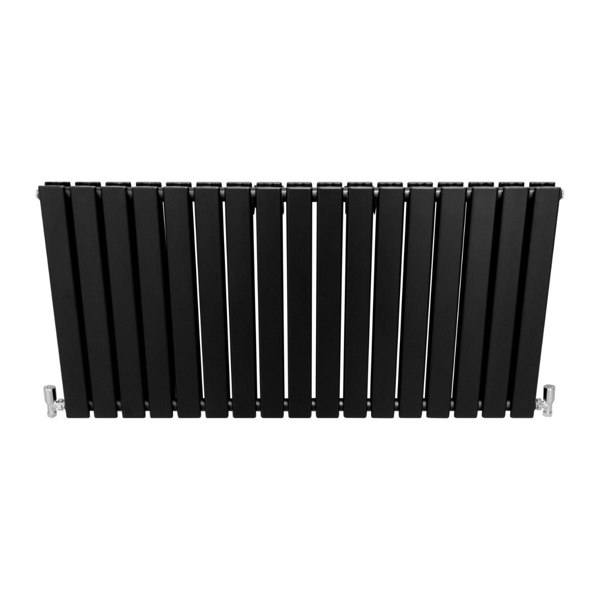 Designer Flat Panel Radiator - Matt Black (600mm x 1190mm)