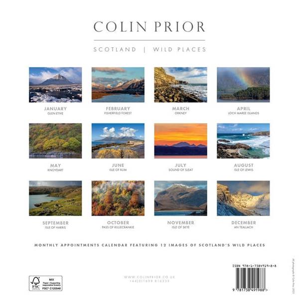 Colin Prior, Scotland Wild Places Calendar 2027, Wall Calendars, Month To View, Travel, Gift