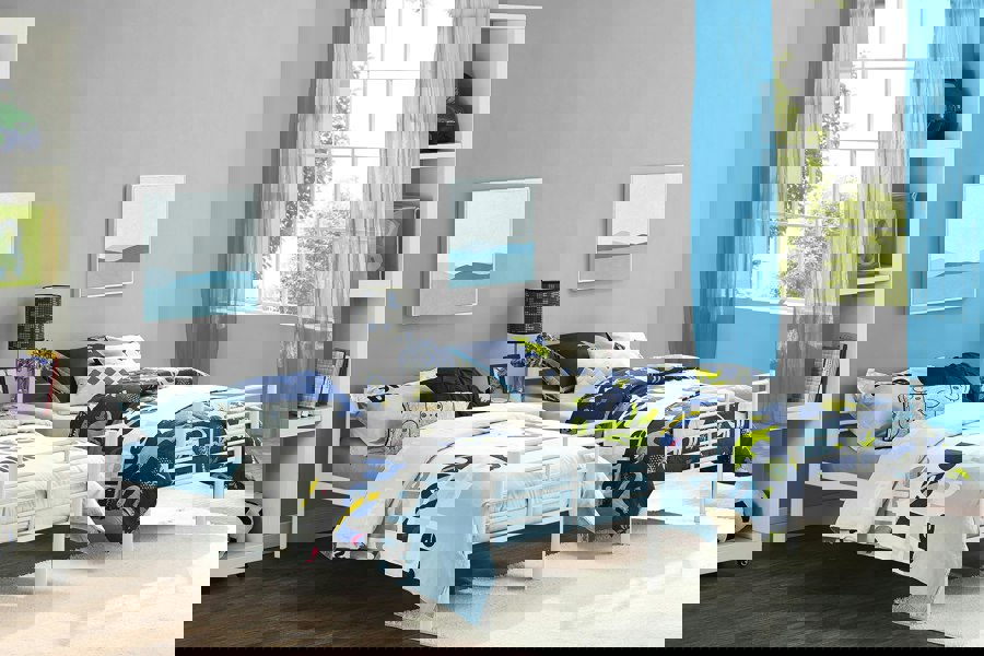 Dorel Home Bunk Bed Convertible Metal White - Single