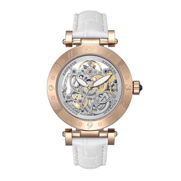 Empress Theodora Automatic Leather-Band Watch - Rose Gold/White - EMPEM3705