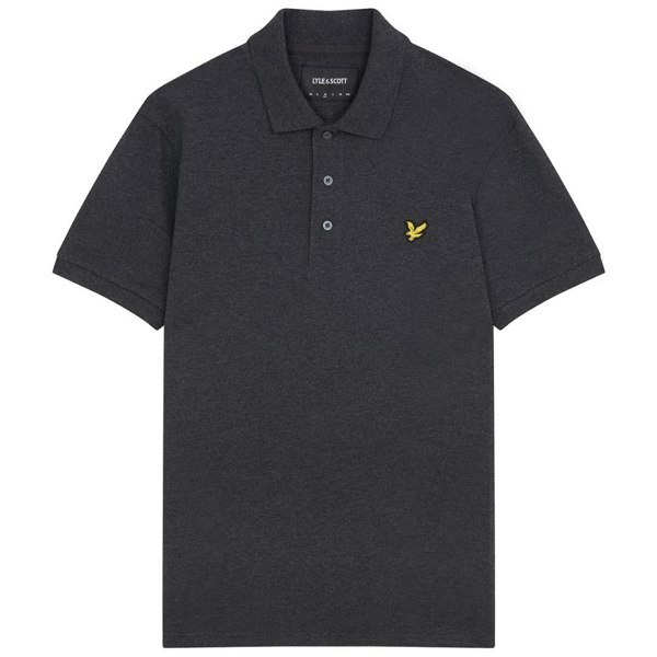 Lyle & Scott Branded Chest Logo Charcoal Marl Polo Shirt