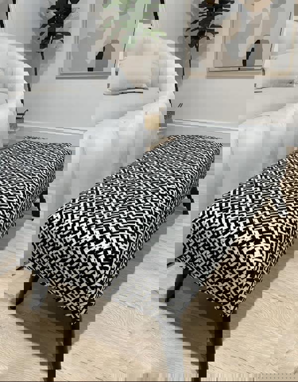 Eden embossed premium pattern Footstool window bay seat pouffe coffee table - ISTOOLS