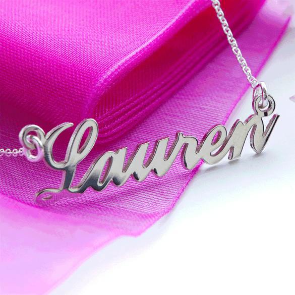 Sterling Silver Carrie Style Personalised Name Necklace - Love Silver Jewellery