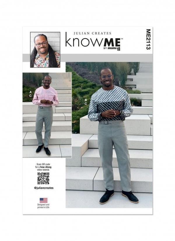 Know Me Sewing Pattern 2113, Tops, Shirts, Trousers for Men, MLL (36-38-40-42) - Intermediate