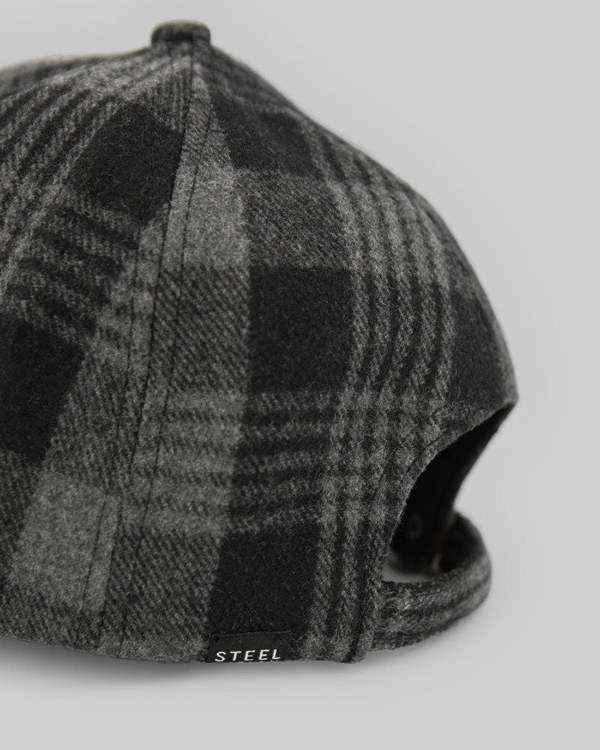 Steel & Jelly Black and Charcoal Check Baseball Cap