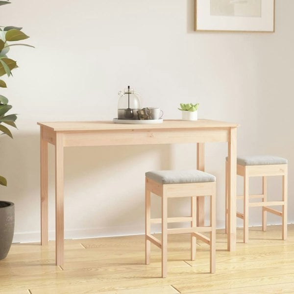 Berkfield Dining Table 110x55x75 cm Solid Wood Pine