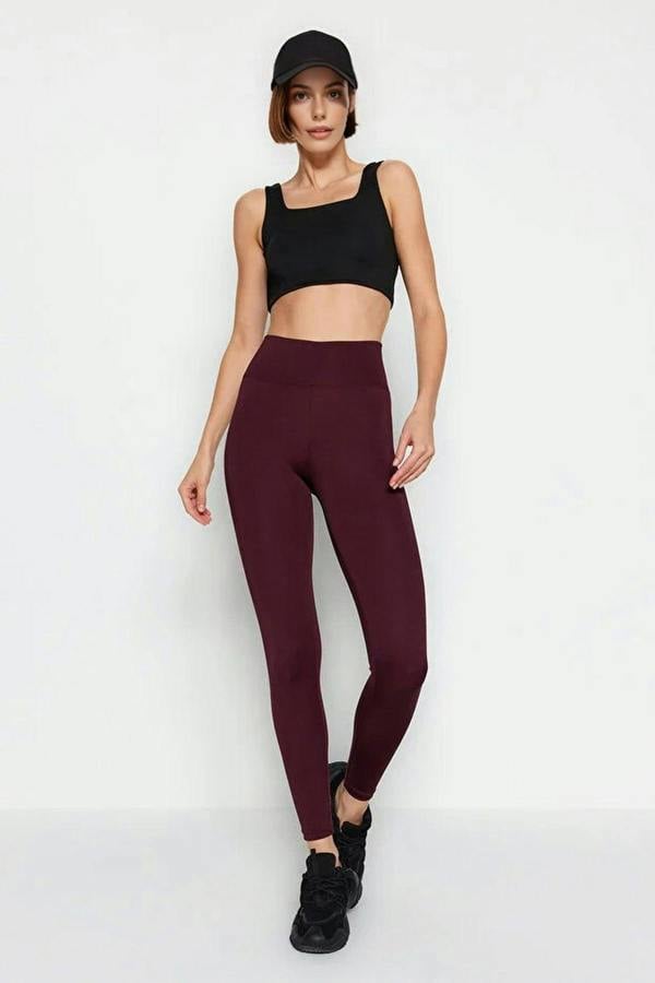 WOVCOR Extra-Compensating Knit Sports Leggings with Wide Waist Elastic
