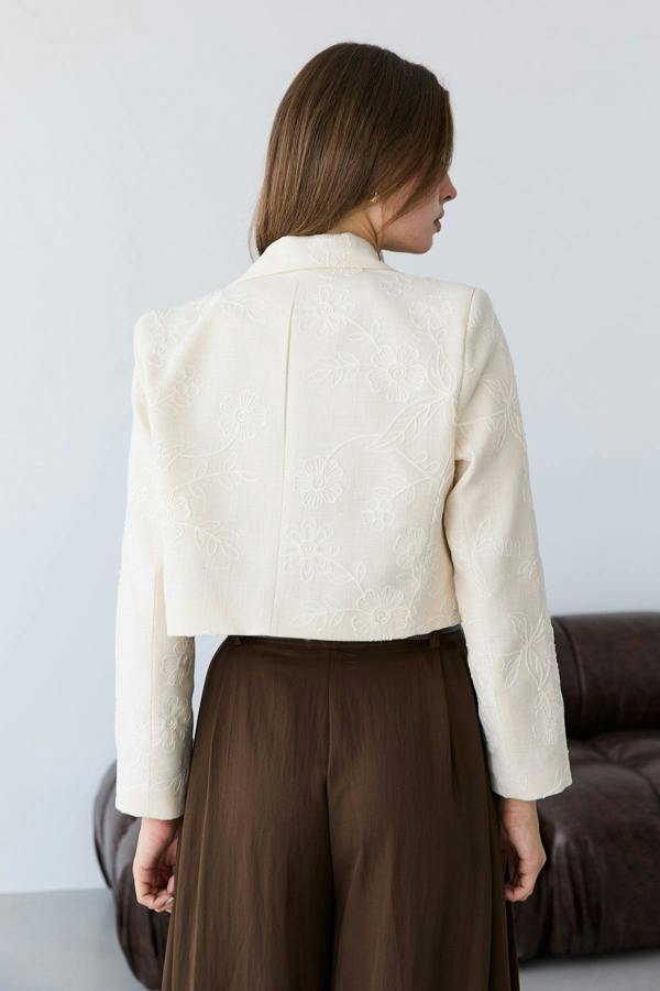 Embellished Crop Blazer Jacket