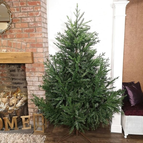 Samuel Alexander 7ft 210cm Green Glenshee Spruce Artificial Christmas Tree PE and PVC Mix Natural Look