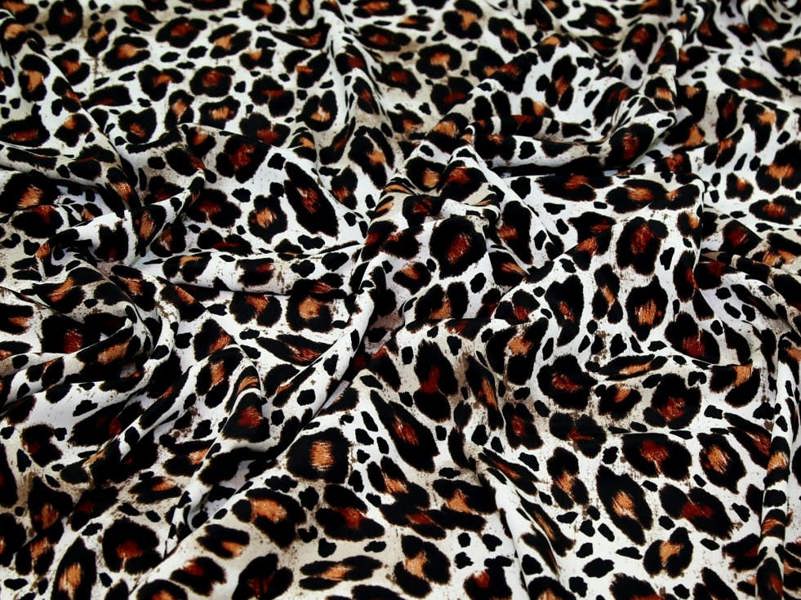 Minerva Core Range Deadstock Soft Polyester Crepe Fabric - Animal Prints Design Dressmaking Fabric, 150 cm / 60" Wide - per metre