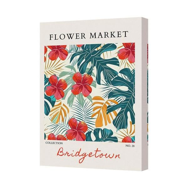 Benjamin Tate Design Flower Market Bridgetown Canvas Wall Art Print Tropical Leaves