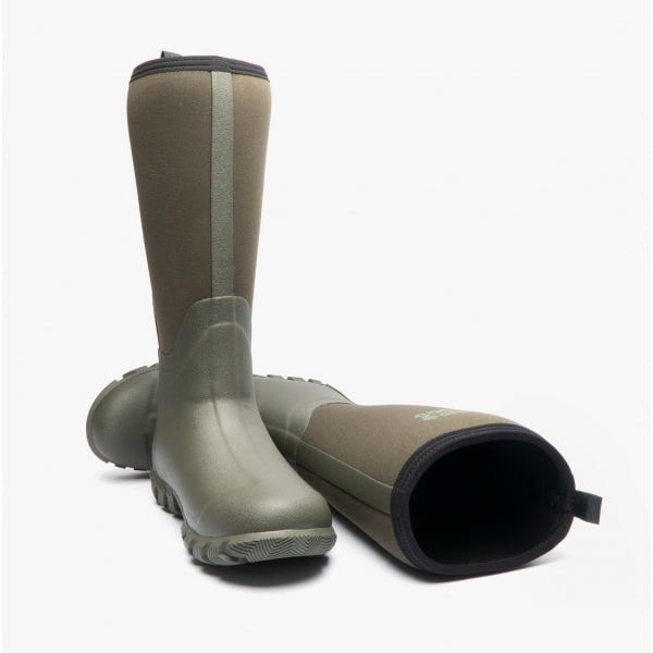 Mud Dogs RUTLAND TALL Neoprene Wellington Boots Olive