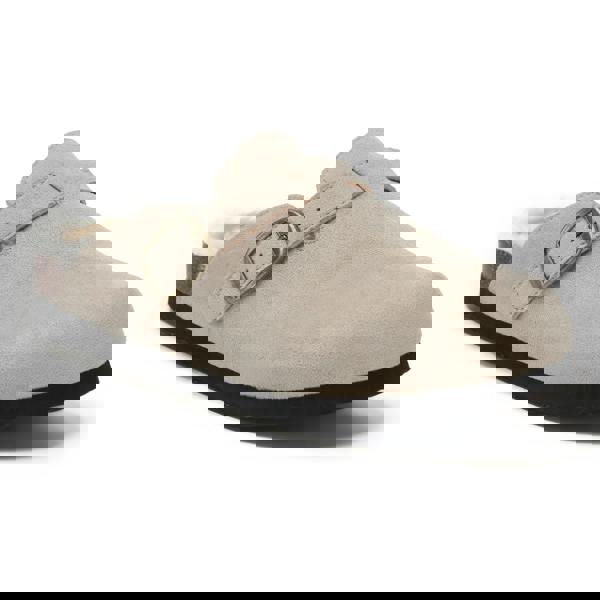 VIVASHOES Womens Suede Slip-On Buckle Clog – Classic Closed-Toe