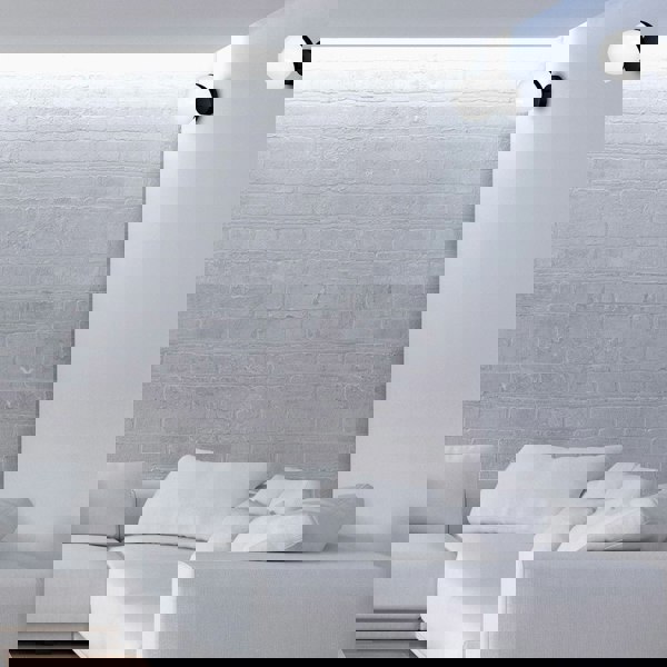 Milagro Sfera Designer Wall Lamp Hand Made Scandi Style Minimalistic Matt Black And White Glass