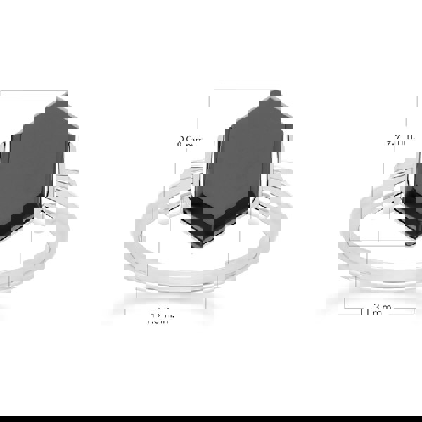 Gemondo Grand Deco Hexagon Black Onyx Ring in Sterling Silver