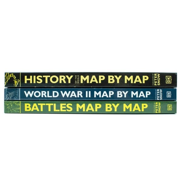 Map by Map Series 3 Books Collection Set (Battles, History of the World & World War II) DK