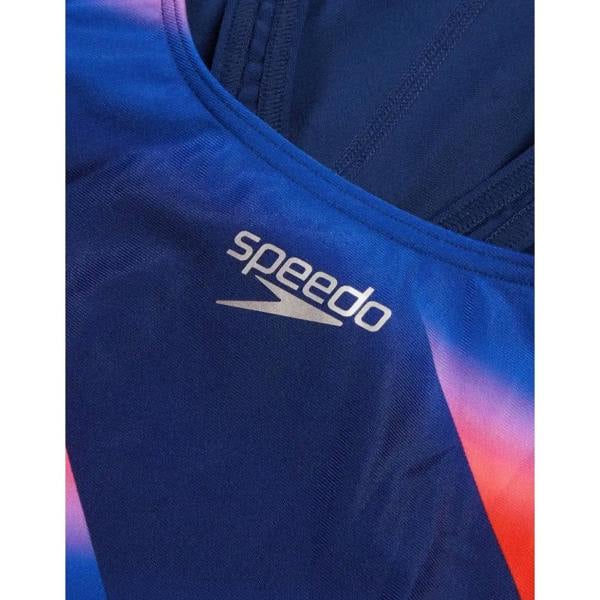 Blue Speedo allover digital recordbreaker swimsuit with colorful gradient