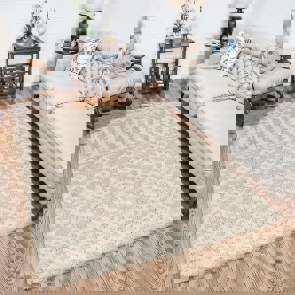 Livabliss Urban Shag-Geometric Cream Beige Soft Plush Pile Rug