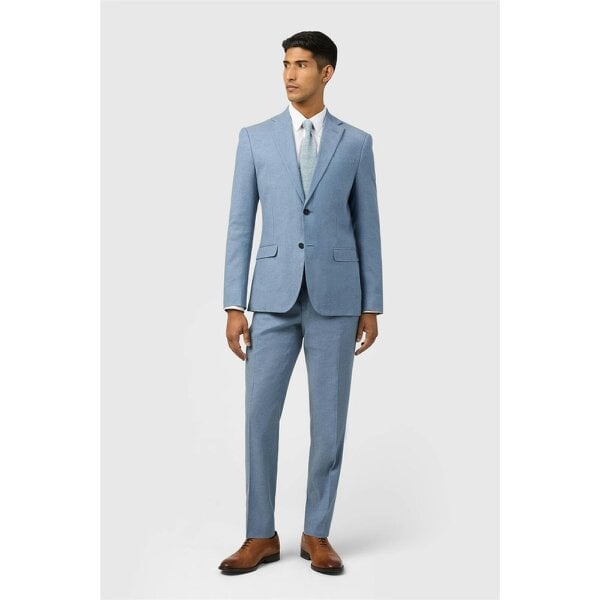 Ted Baker Tailored Fit Sintra Blue Linen Herringbone Jacket