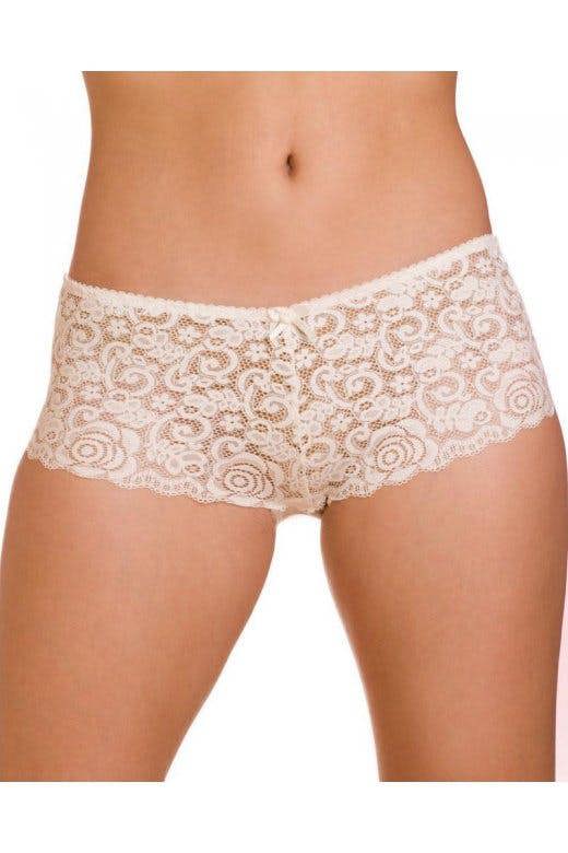 Three Pack White Floral Lace Boxer Shorts