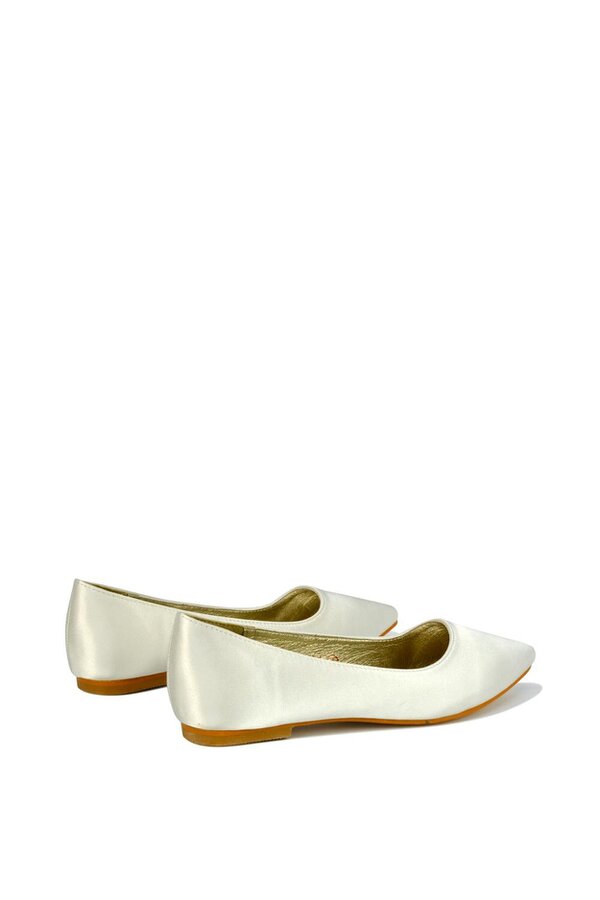 XY LONDON Pointed Toe Low Heel Bridal Ballerina Pump Shoes