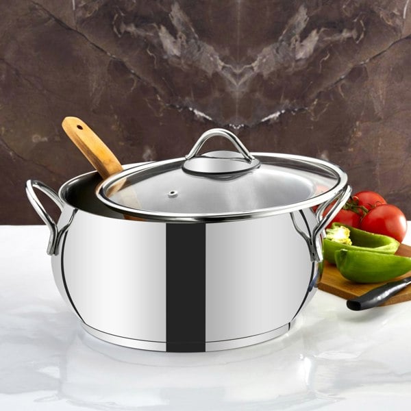 Rozi Sevval Collection Stainless Steel Casserole With Glass Lid