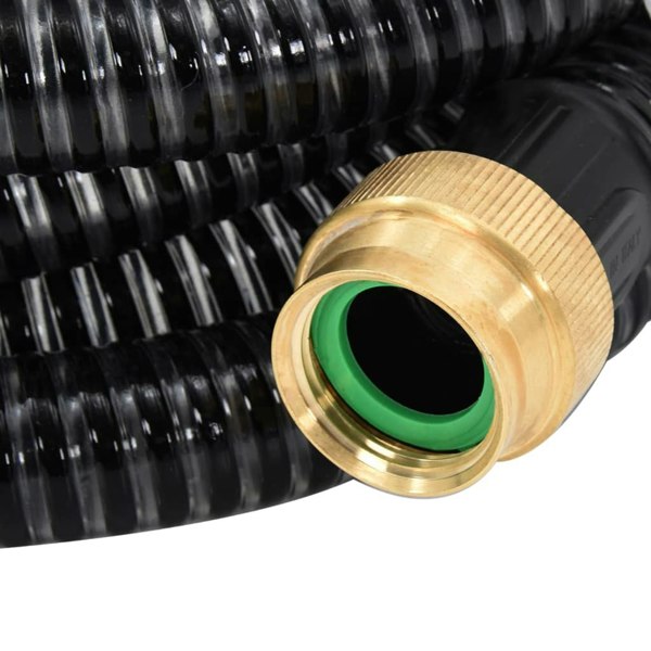 Berkfield Suction Hose with Brass Connectors Black 1.1" 10 m PVC