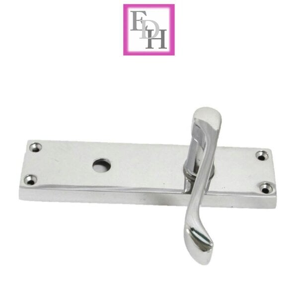 EDH Door Hardware Chrome Bathroom Victorian Style Door Handle Privacy Lock + Bathroom SASH Lock x1