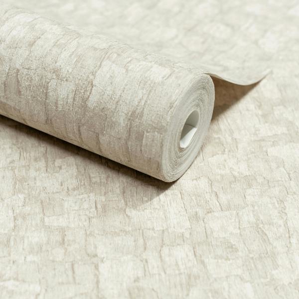 Grandeco Boutique Azobe Cork Effect Luxury Weight Embossed Wallpaper,  Beige
