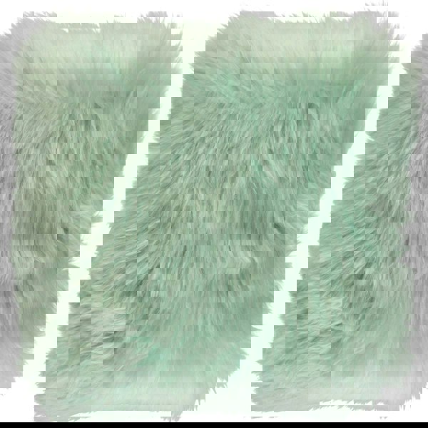 Long-Wool Sheepskin Cushion | 35x35 cm Mint