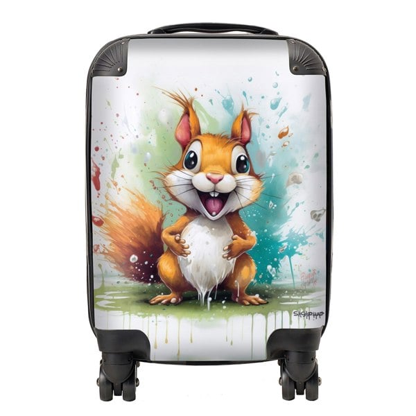 Warren Reed Happy Splashart Squirrel Suitcase