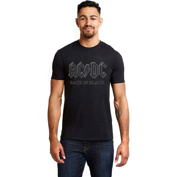 AC/DC Unisex Adult Back In Black T-Shirt - Black/Grey