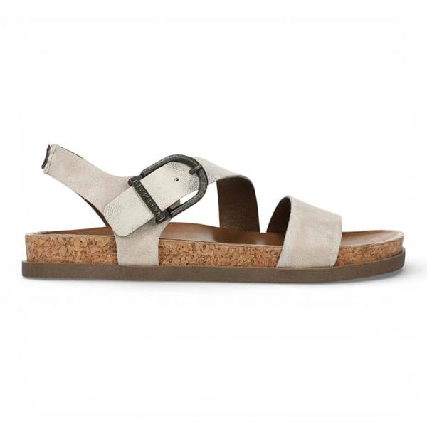 Blowfish Malibu Lance - Women's Cloud Silver Footbed Strappy Flat Sandals