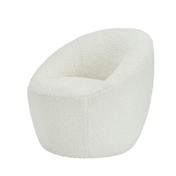 Wyld Haus Cobh White Boucle Round Modern Armchar